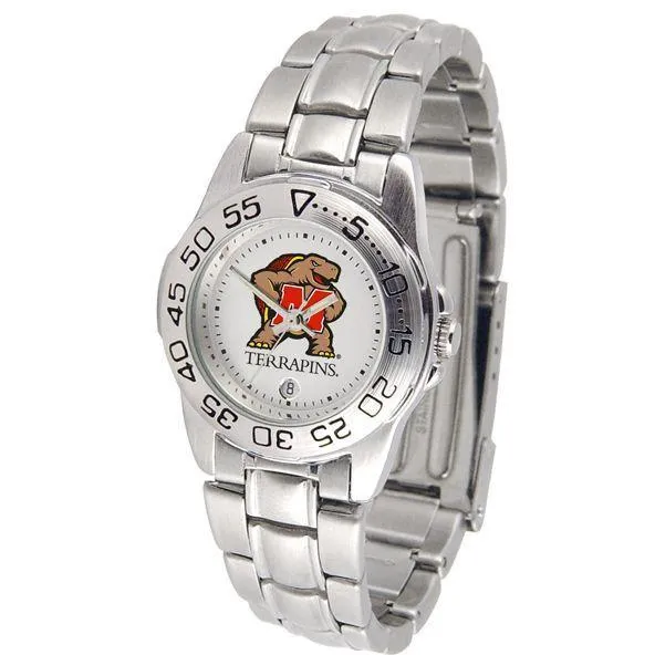 Maryland Terrapins Ladies Steel Band Sports Watch