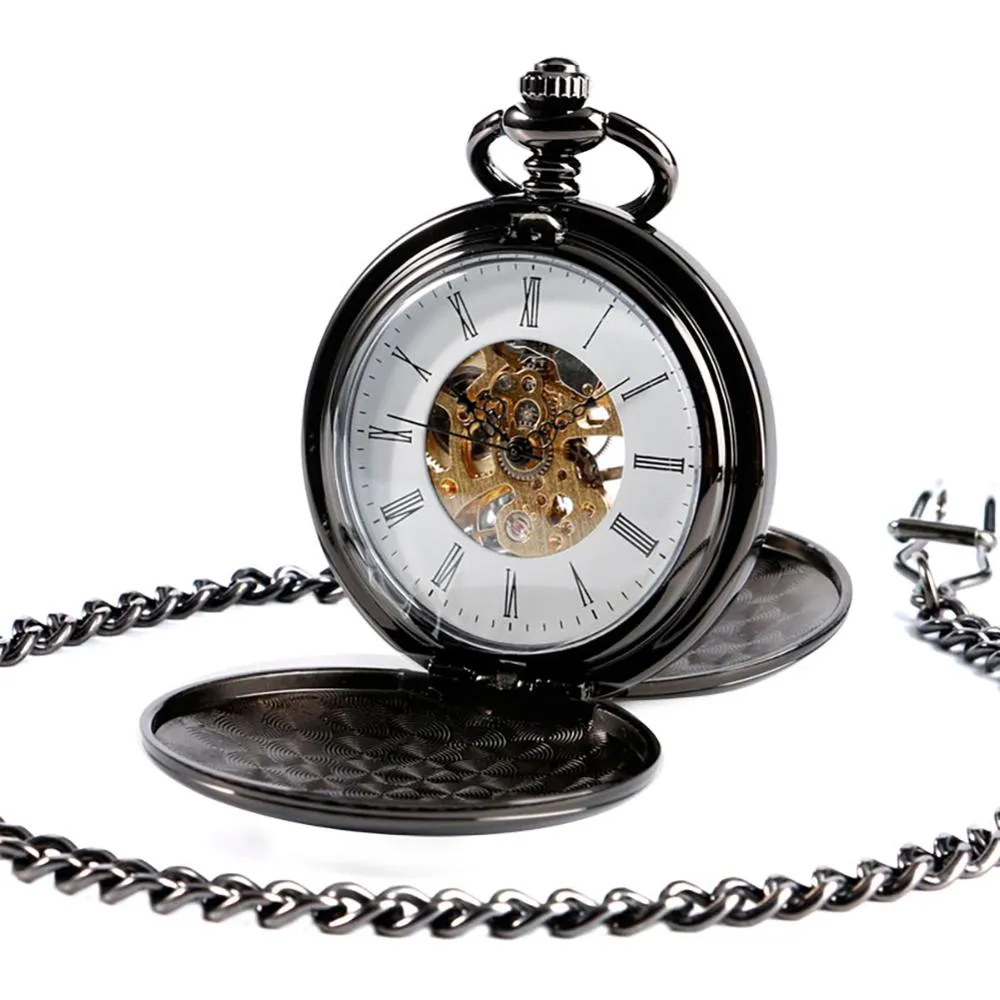 Mechanical Pocket Watch Full Luxury Gold Color Men Women Stylish Retro FOB
