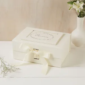 Medium 'Memories' Ivory Card Memory Keepsake Box