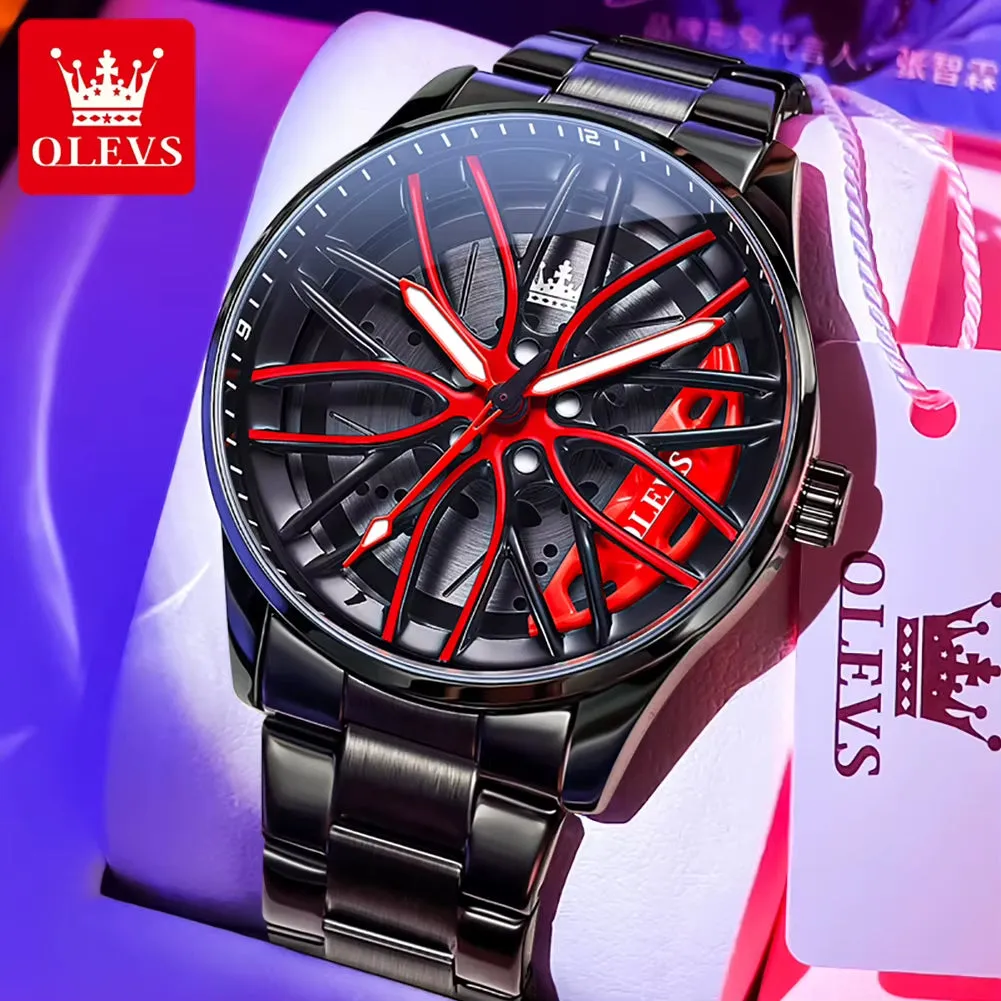 Men Watches Waterproof Rotary Sport Car Rim Man Luxury Watch High Quality Fashion Stainless Steel Quartz Men'S Watches