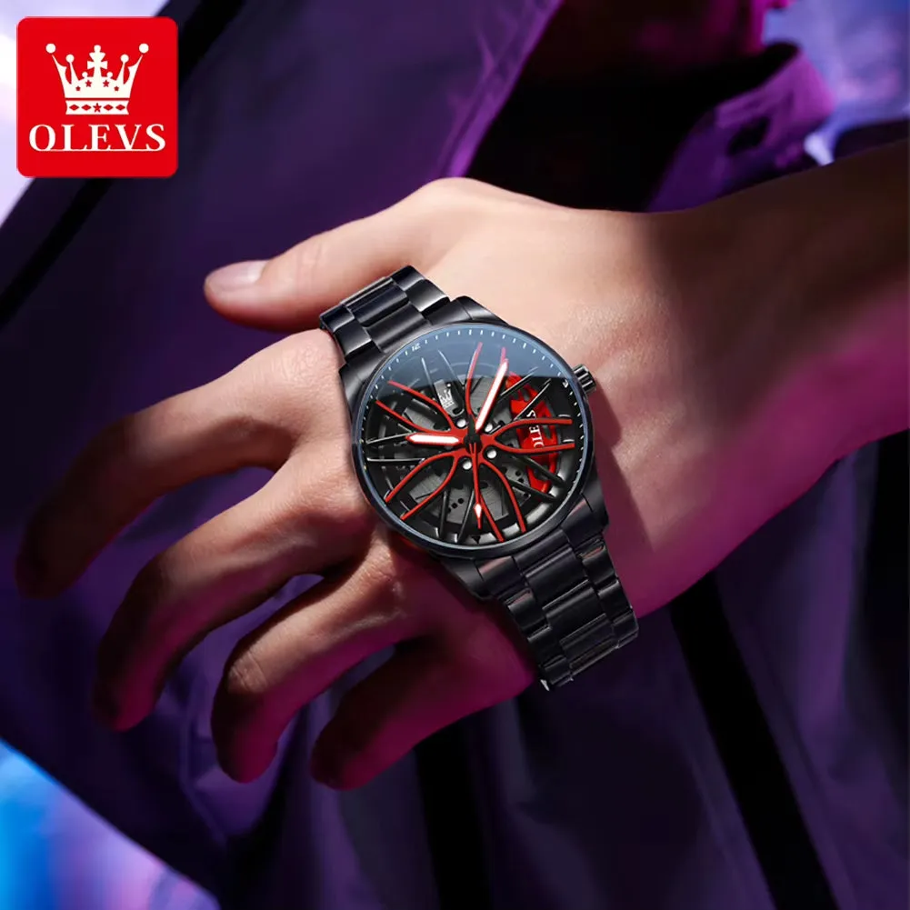 Men Watches Waterproof Rotary Sport Car Rim Man Luxury Watch High Quality Fashion Stainless Steel Quartz Men'S Watches