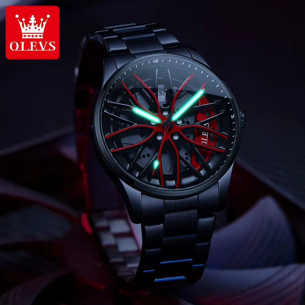 Men Watches Waterproof Rotary Sport Car Rim Man Luxury Watch High Quality Fashion Stainless Steel Quartz Men'S Watches