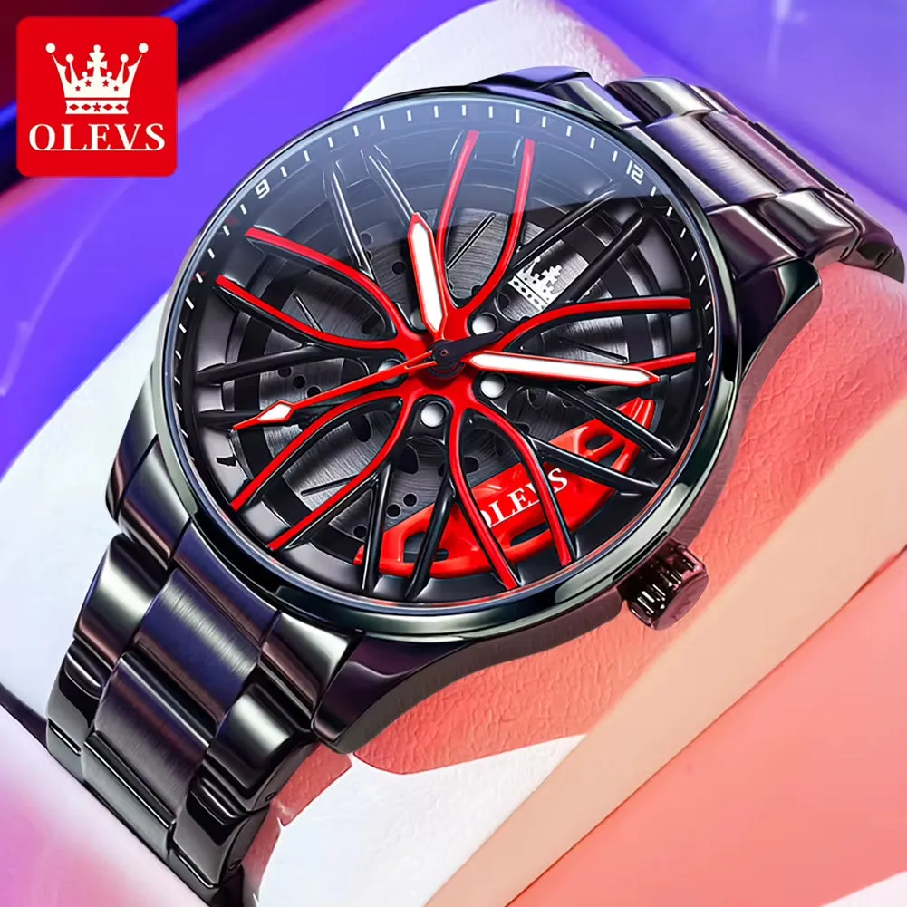 Men Watches Waterproof Rotary Sport Car Rim Man Luxury Watch High Quality Fashion Stainless Steel Quartz Men'S Watches