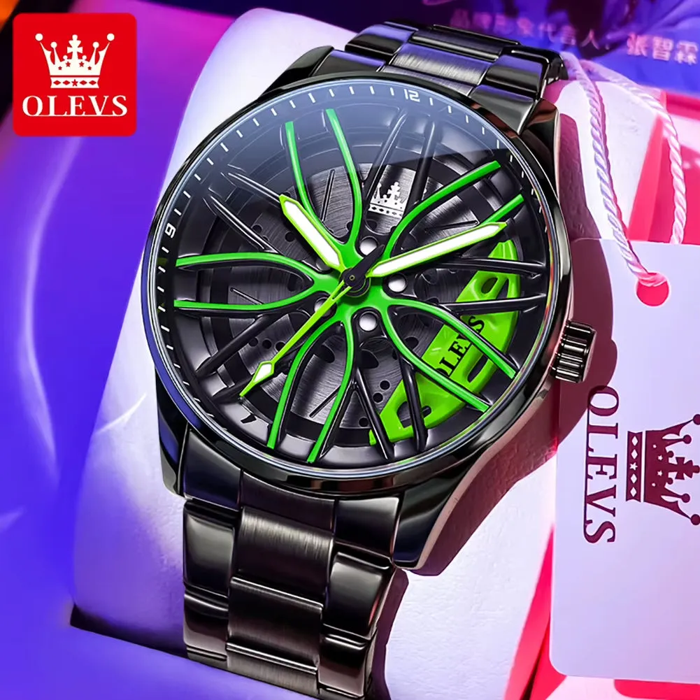 Men Watches Waterproof Rotary Sport Car Rim Man Luxury Watch High Quality Fashion Stainless Steel Quartz Men'S Watches
