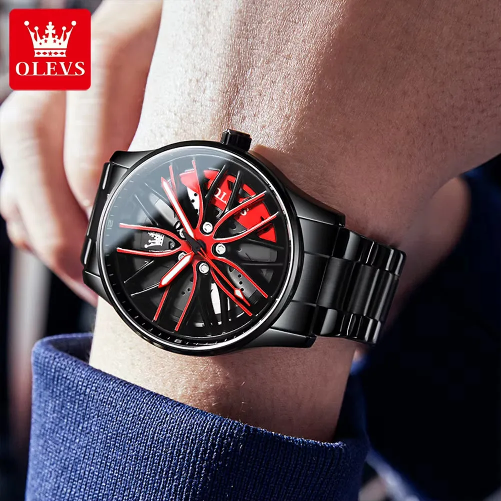 Men Watches Waterproof Rotary Sport Car Rim Man Luxury Watch High Quality Fashion Stainless Steel Quartz Men'S Watches