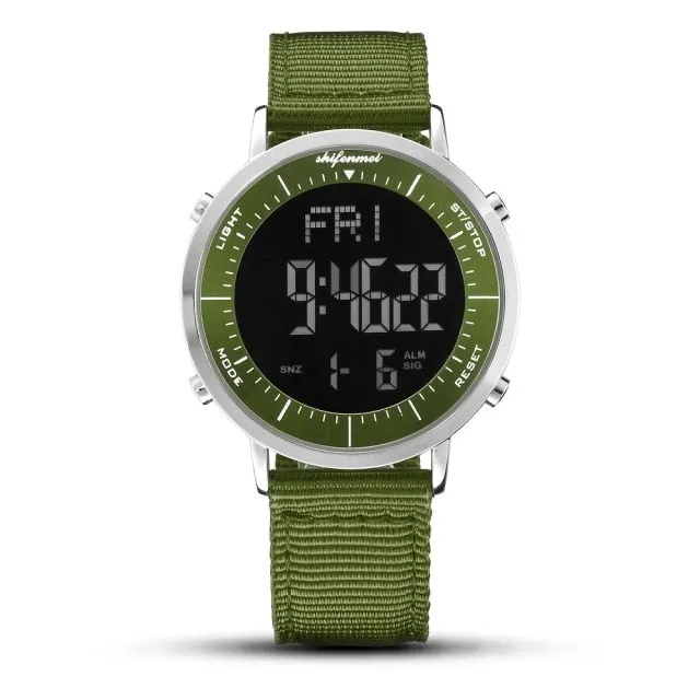 Men Waterproof Alarm Clock Multifunction Outdoor Wristwatch