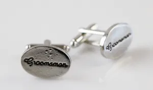 Mens Silver Groomsman Cufflinks
