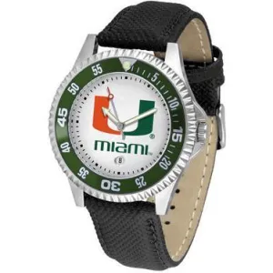 Miami Hurricanes Competitor - Poly/Leather Band Watch