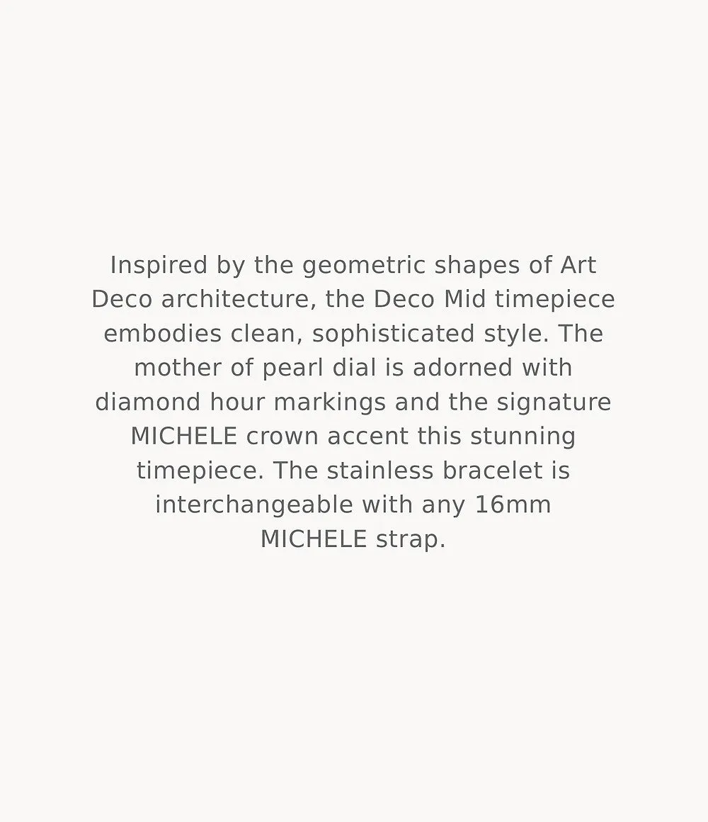 MICHELE Watches Deco Mid Diamond Dial Watch (29mm)