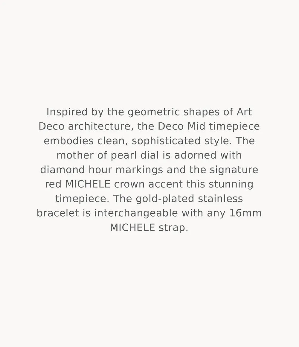 MICHELE Watches Deco Mid Diamond Dial Watch (29mm)