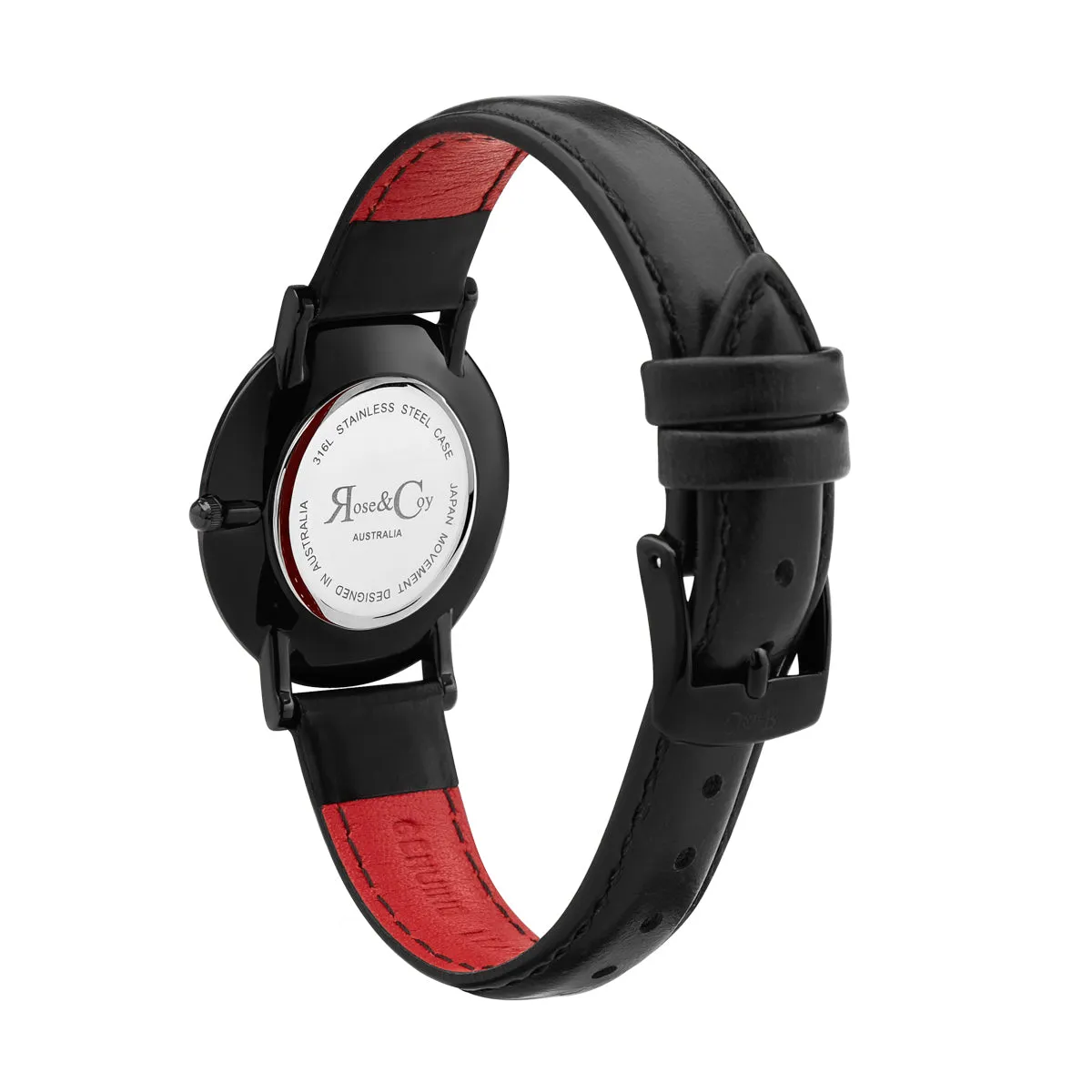 Midnight Red Rose Ultra Slim 34mm Black Watch