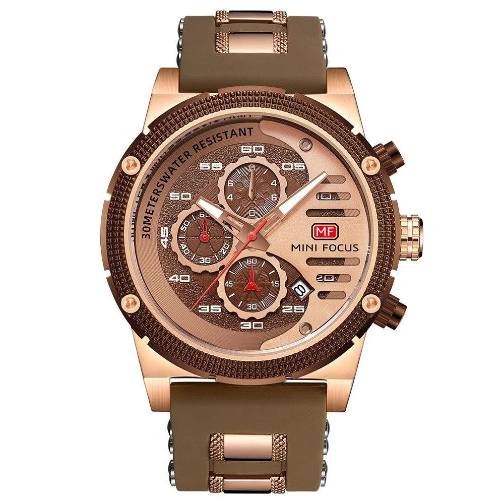 Mini Focus Men's Multifunctional Quartz Watch Sports Watch Mf0246G
