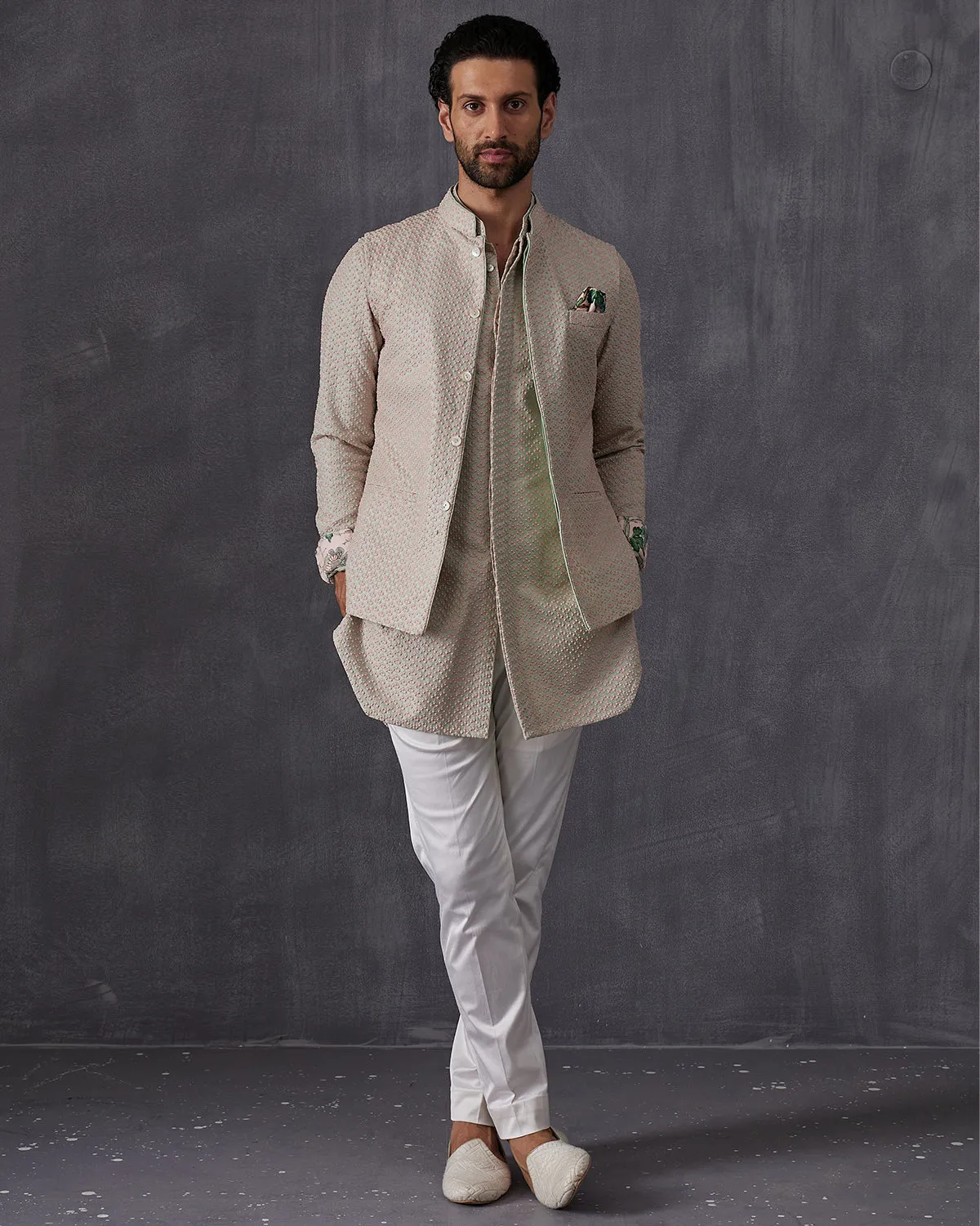 Mint And Pink Kurta Set
