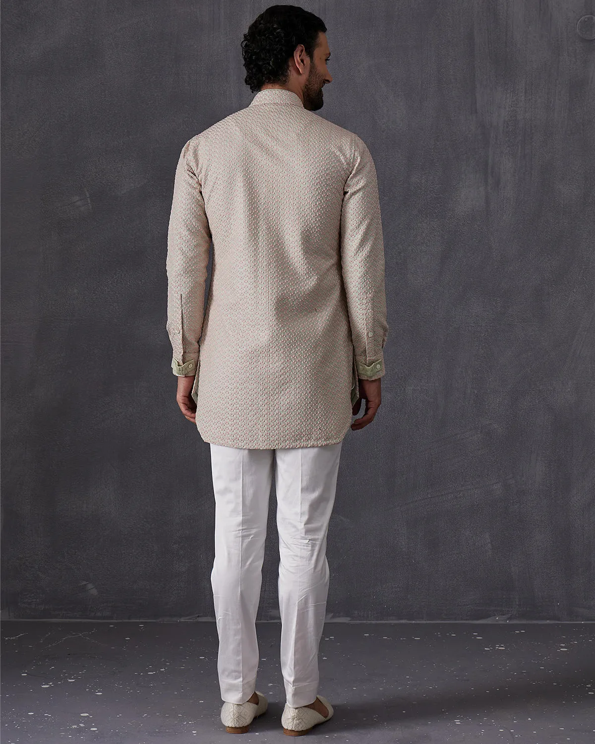 Mint And Pink Kurta Set
