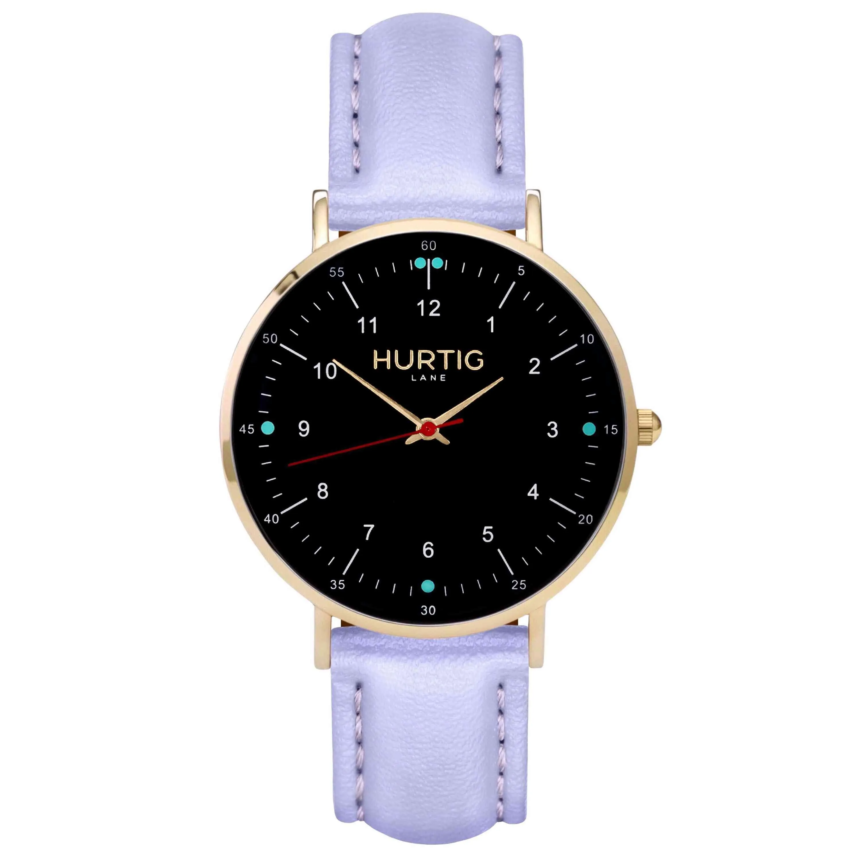 Moderna Vegan Leather Watch Gold, Black & Mint