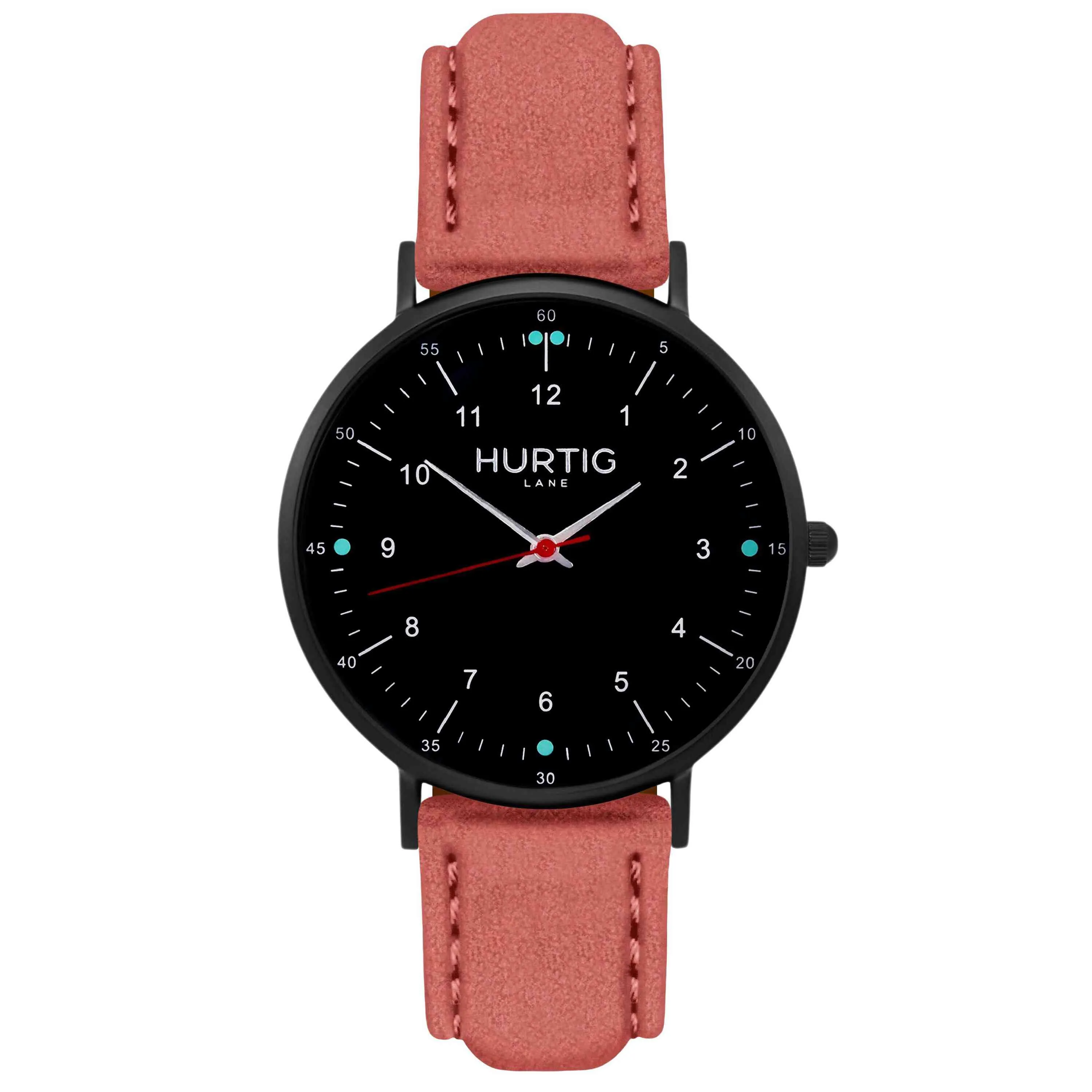 Moderna Vegan Suede Watch All Black & Mustard