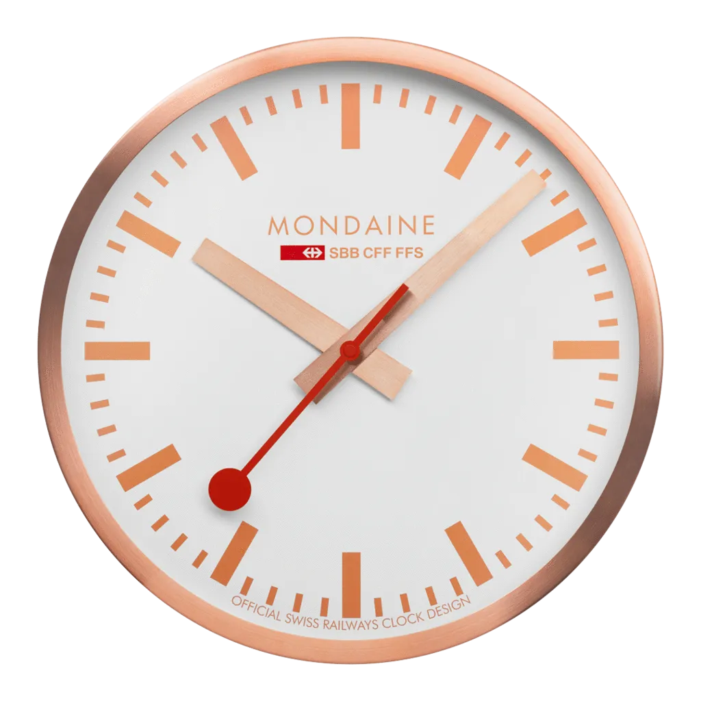 Mondaine Wall Clock Copper Frame 40 cm A995.CLOCK.17SBK
