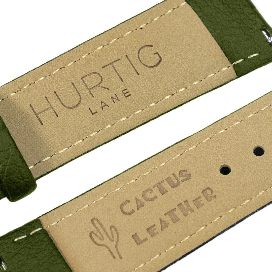 Mykonos CACTUS Leather Watch Silver, Grey & Green