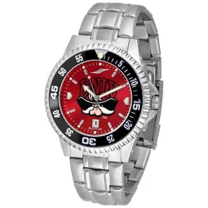 Nevada Las Vegas Rebels Mens Competitor AnoChrome Steel Band Watch w/ Colored Bezel