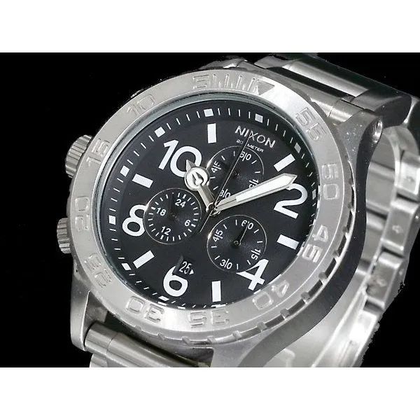 Nixon 42-20 Chronograph Black Dial Stainless Steel Men's Watch Men's Watch A037-000