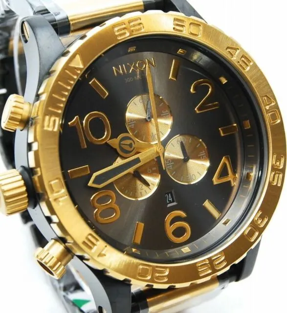 Nixon 51-30 Two Tone Analog Black Dial Men's Watch A083-595