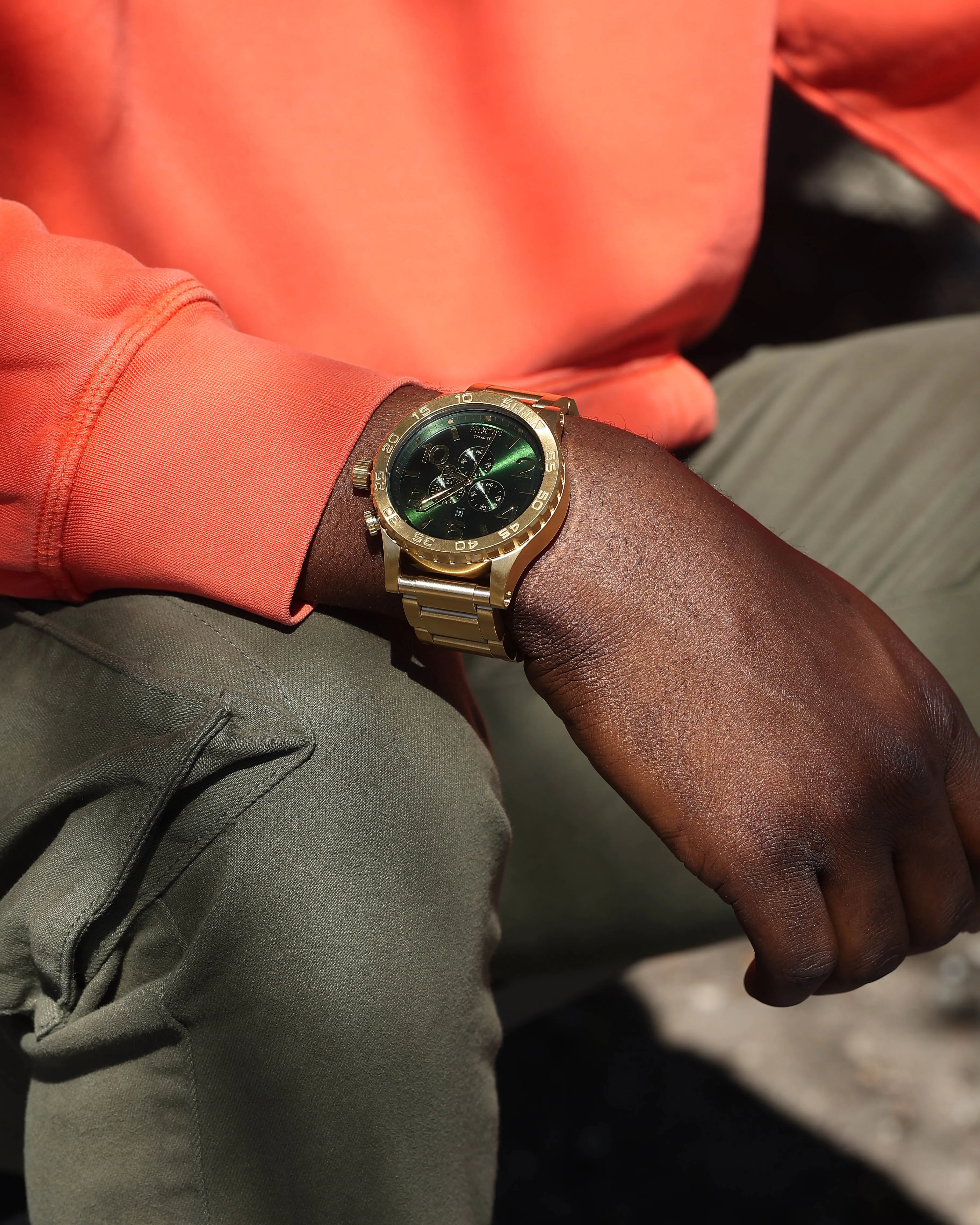 Nixon Men's 51-30 Chrono Gold/Green