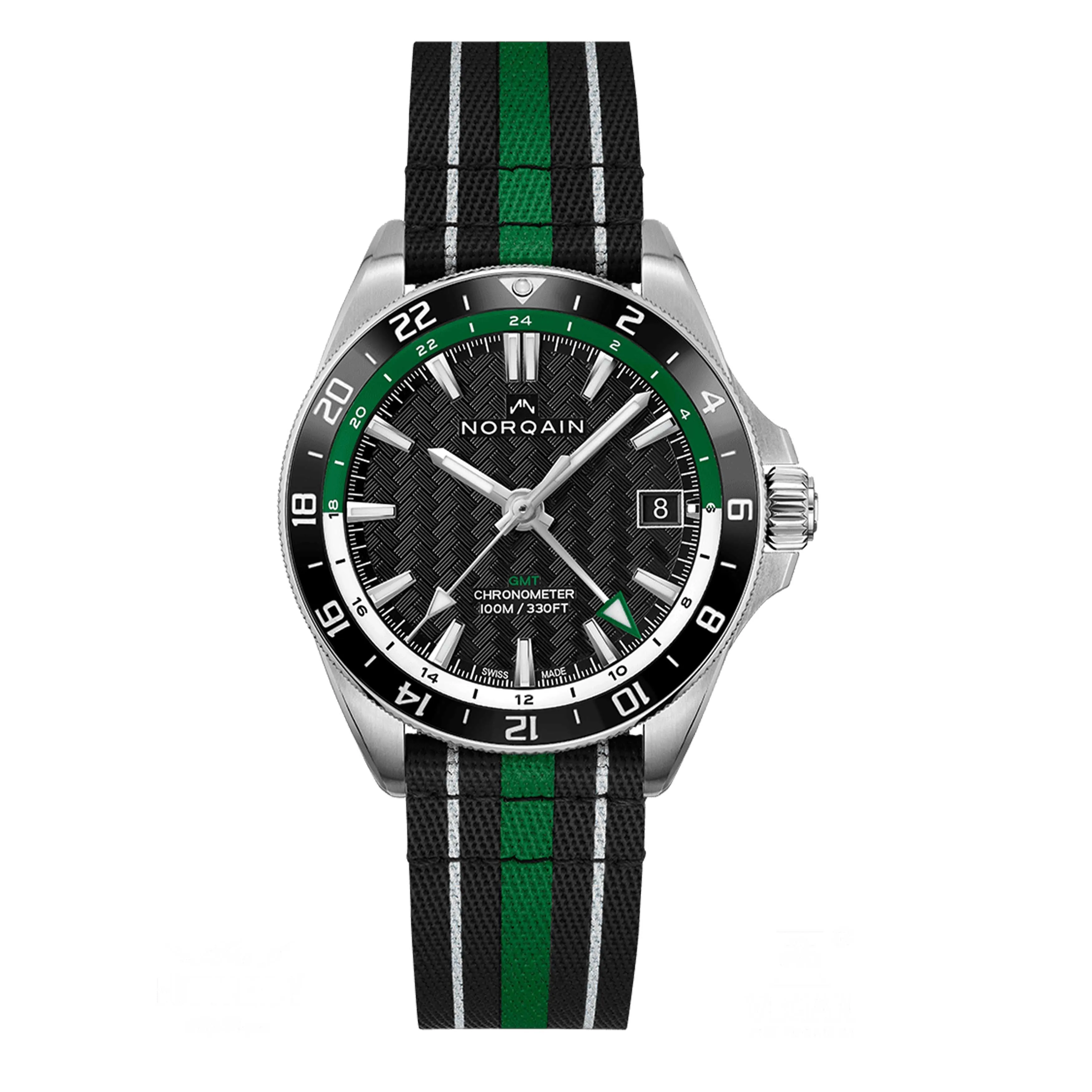 Norqain Adventure Neverest GMT watch, 41mm Black Dial, NN1100SC1CG/BE111/15BEN.20S