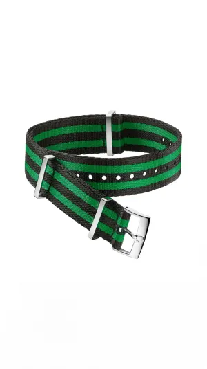 Omega Nato Polyamide 5-stripe Black & Green Strap