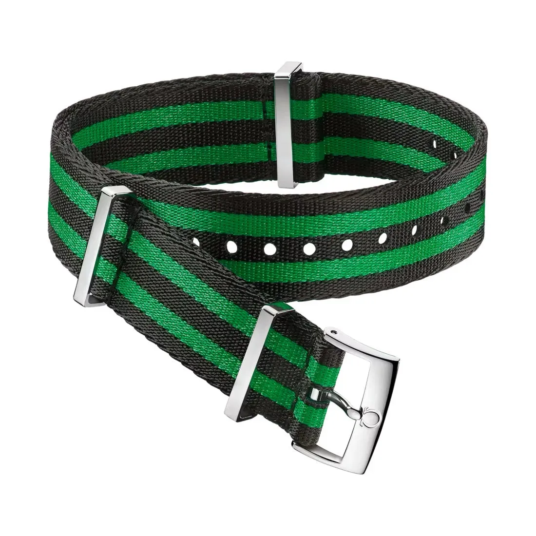 Omega Nato Polyamide 5-stripe Black & Green Strap