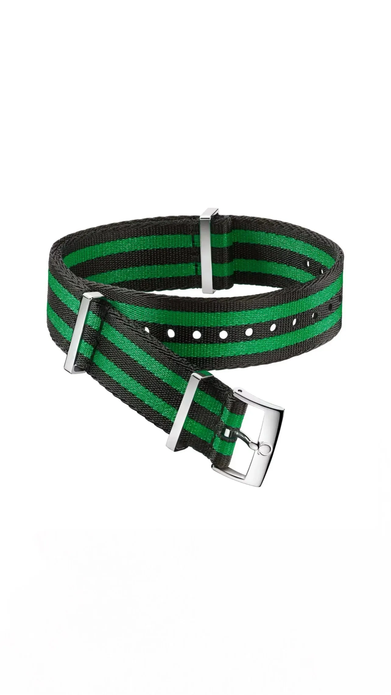 Omega Nato Polyamide 5-stripe Black & Green Strap