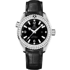 Omega Seamaster Planet Ocean 600M 37.5 mm, steel on leather strap