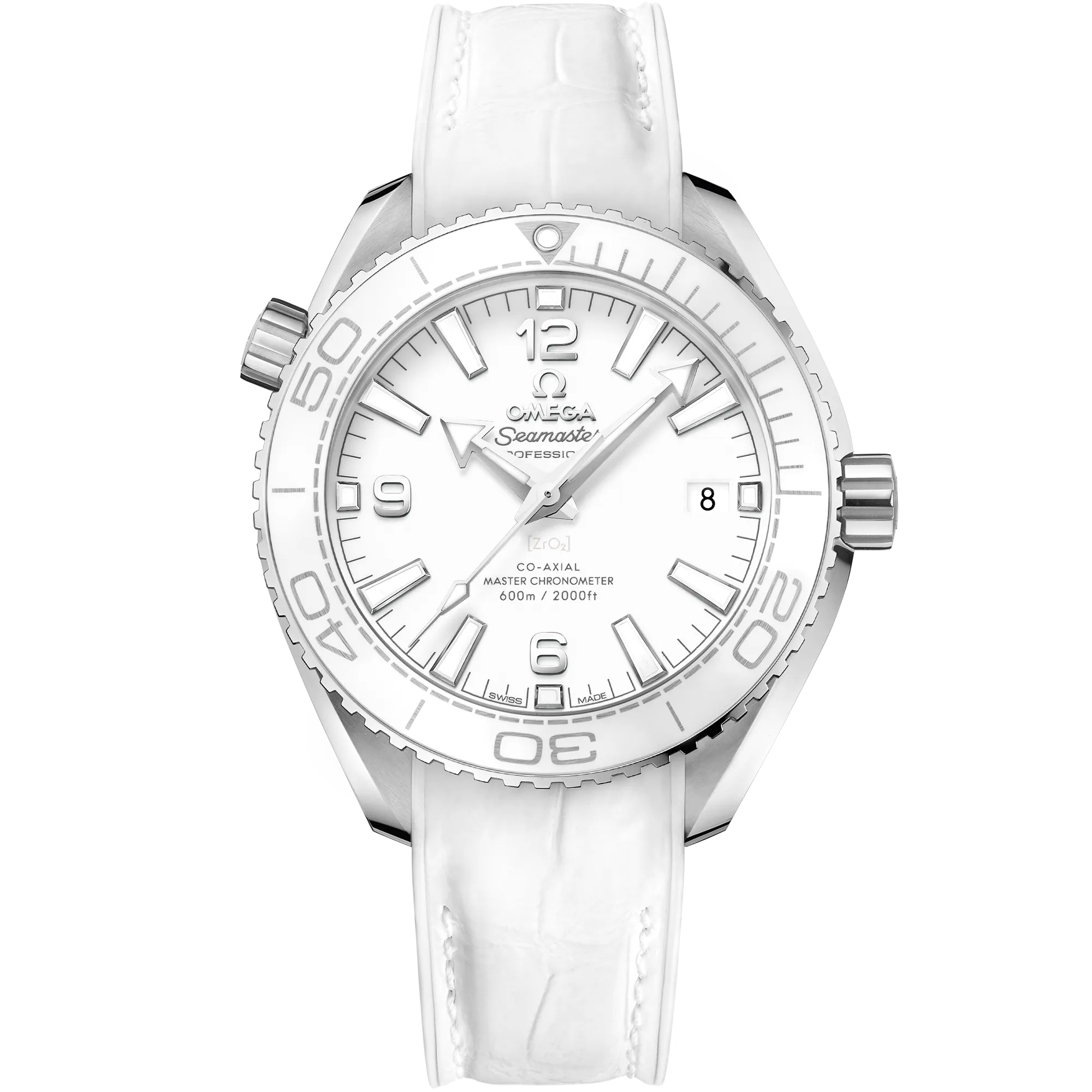 Omega Seamaster Planet Ocean 600M 39.5 mm, steel on leather strap