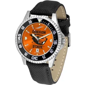 Oregon State Beavers Mens Competitor Ano Poly/Leather Band Watch w/ Colored Bezel