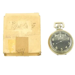 Original U.S. WWII 1942 Army Air Corps B-17 Navigator Type A-8 Jitterbug Stopwatch by Elgin with Box