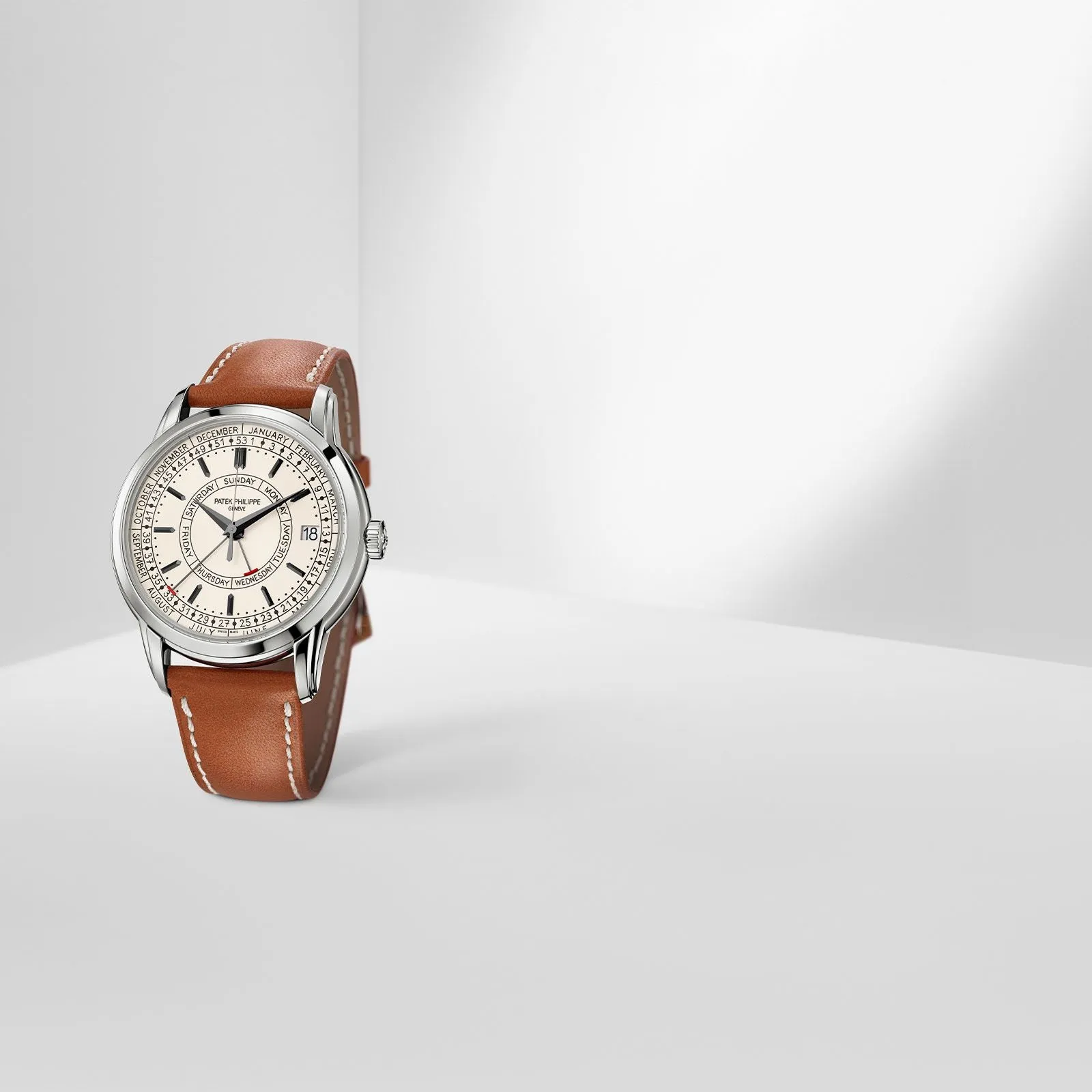 Patek Philippe Calatrava Weekly Calendar, Silver Opaline Dial 5212A-001
