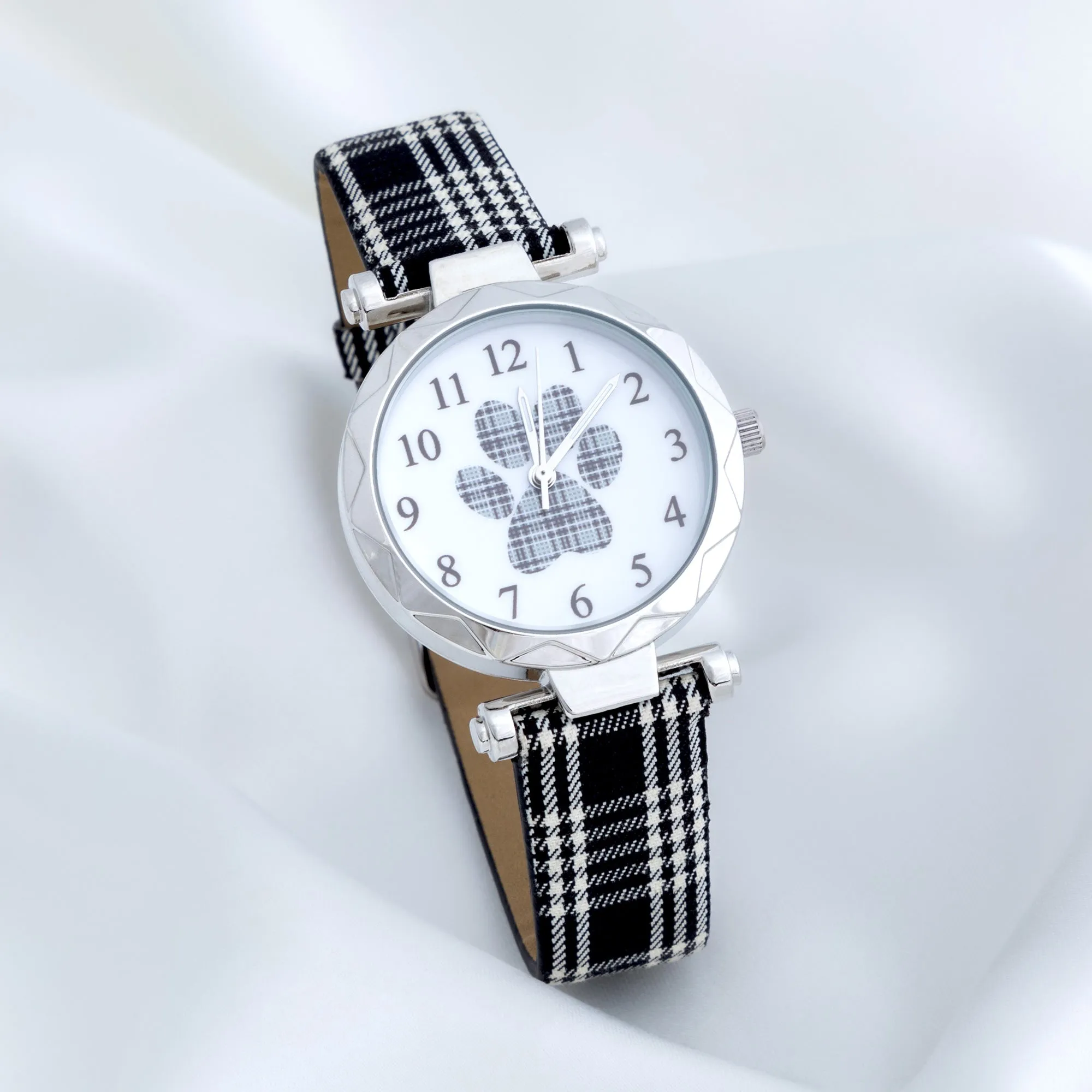 Plaid Paw Print Watch
