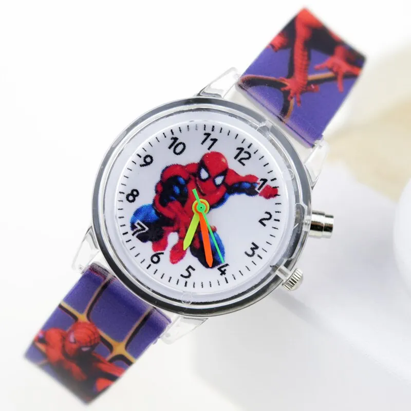 Princess Elsa Children Watches Spiderman Colorful Light Source Boys Watch Girls Kids Party Gift Clock Wrist Relogio Feminino