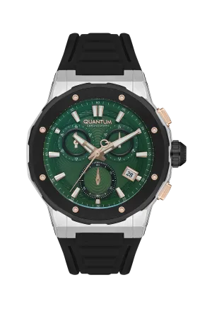 Quantum Hunter Men's Chronograph Watch Black Rubber Strap – HNG1082.371