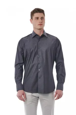 "Gray Cotton Men's Shirt"