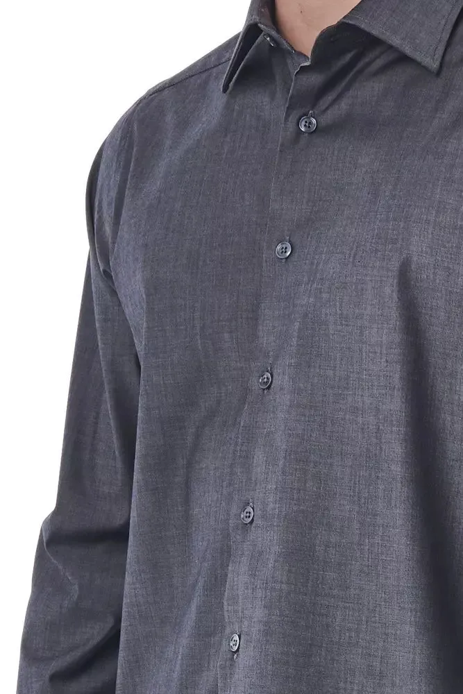 "Gray Cotton Men's Shirt"