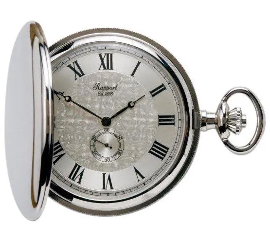 RAP Pocket Watch Full Hunter Silver Tone