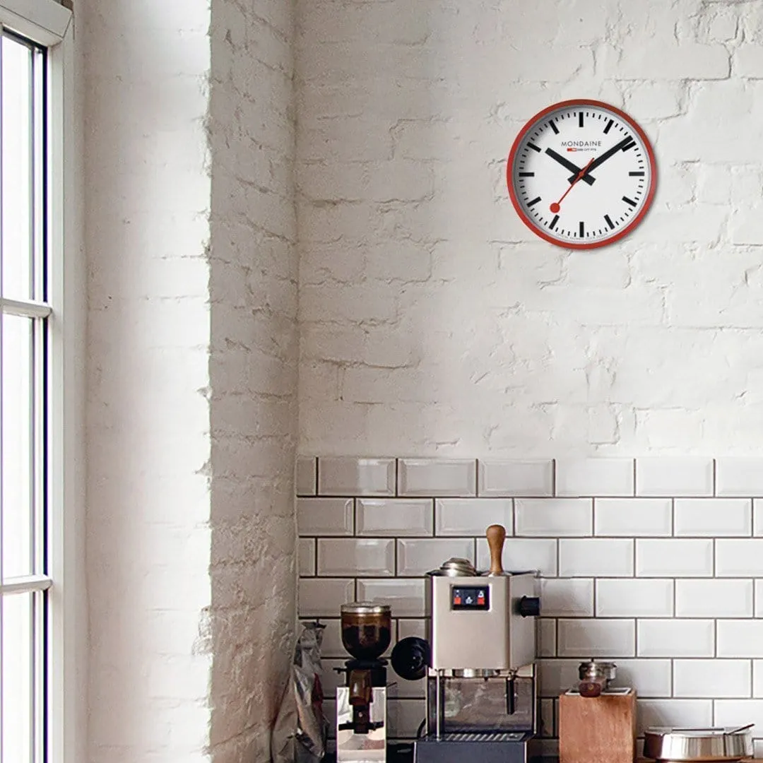 Red Wall clock, 25 cm