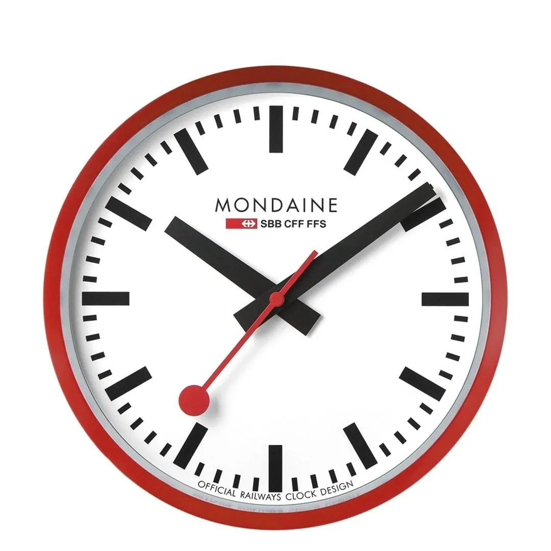 Red Wall clock, 25 cm