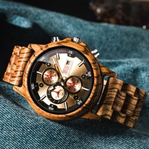 Retro Zebra Wood Watch