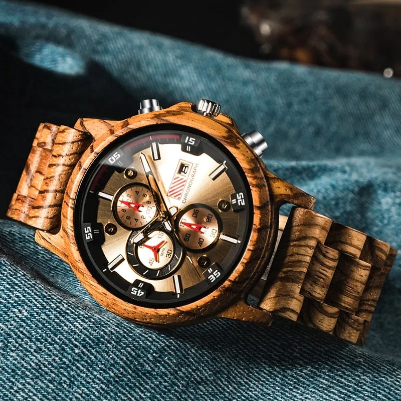 Retro Zebra Wood Watch