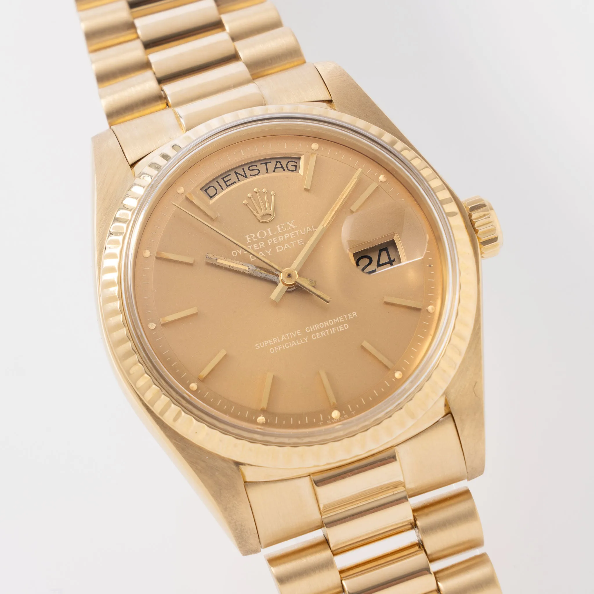 Rolex Day-Date ref. 1803 "Havana Ghost dial" with Box and Papers