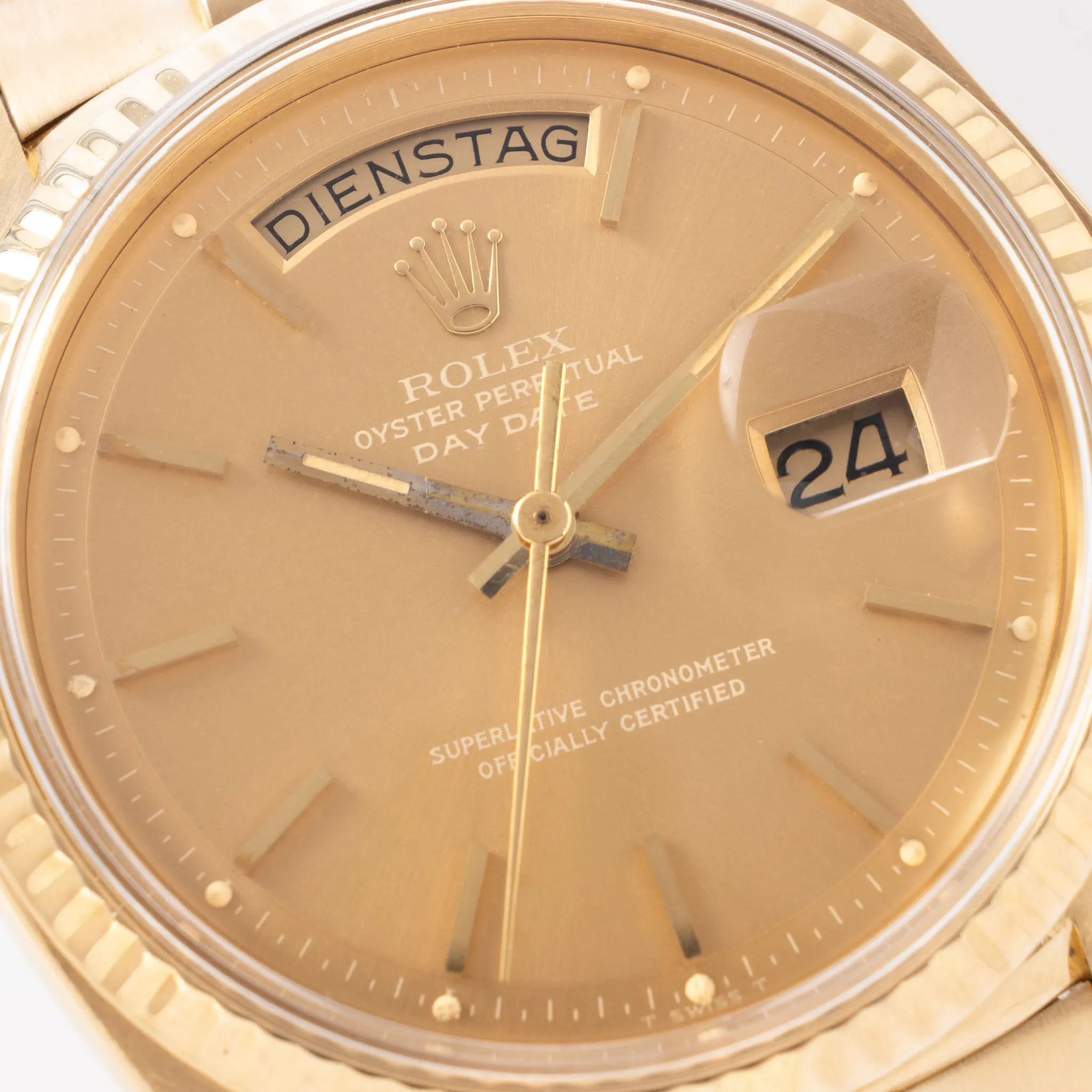 Rolex Day-Date ref. 1803 "Havana Ghost dial" with Box and Papers