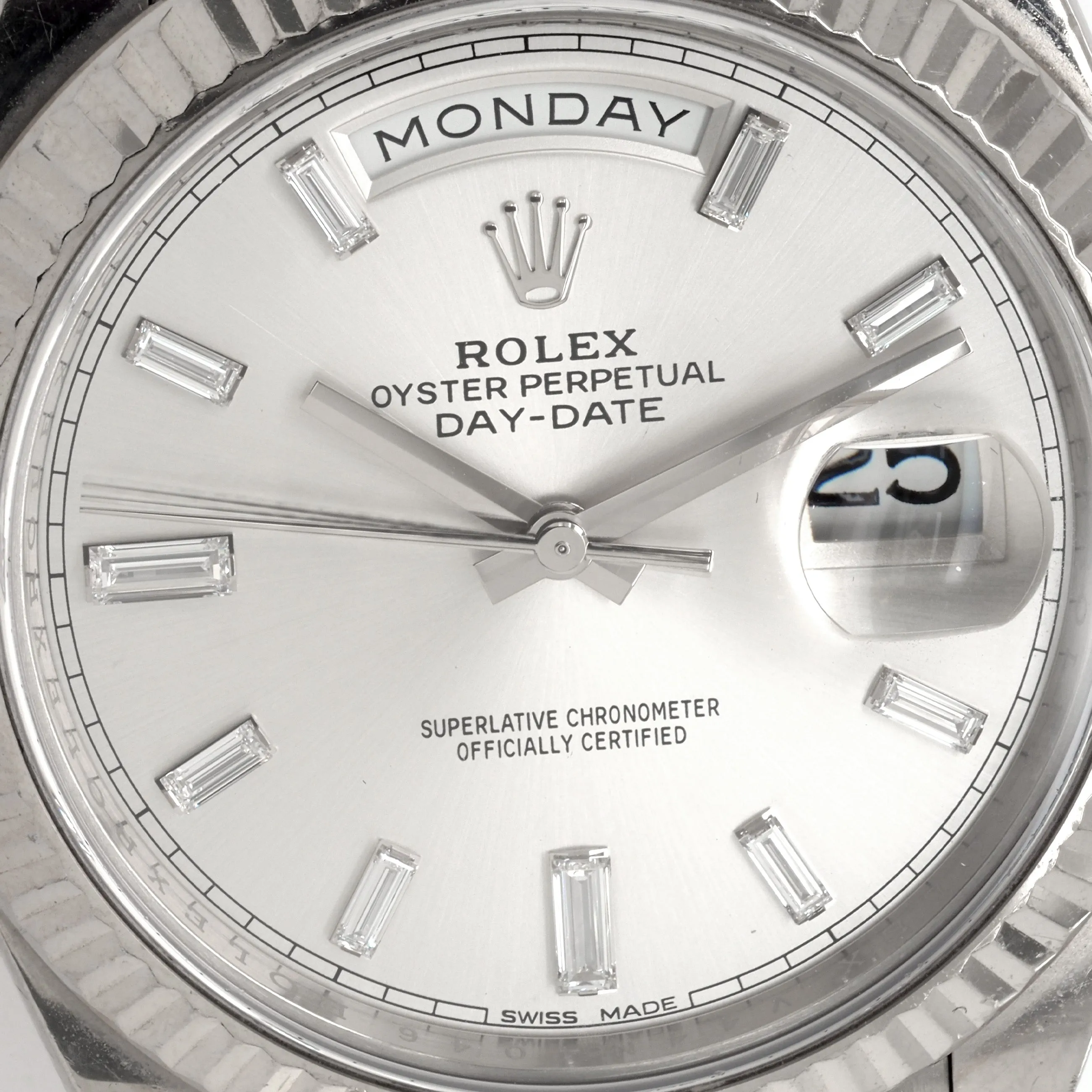 Rolex Oyster Perpetual Day-Date Diamond-Set 18ct White Gold Automatic Watch