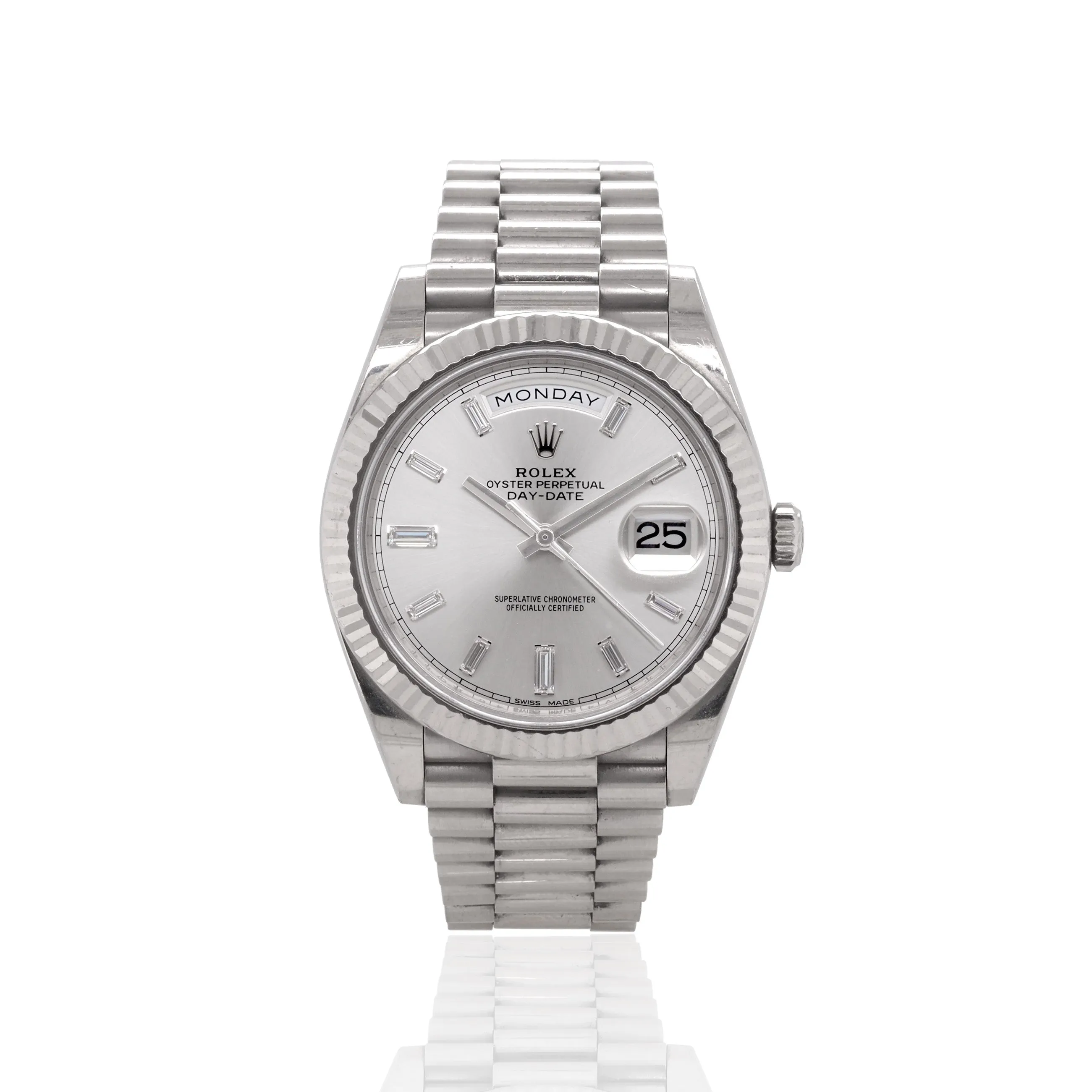 Rolex Oyster Perpetual Day-Date Diamond-Set 18ct White Gold Automatic Watch