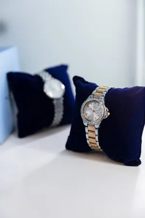 Rose Gold and Silver Round Watch